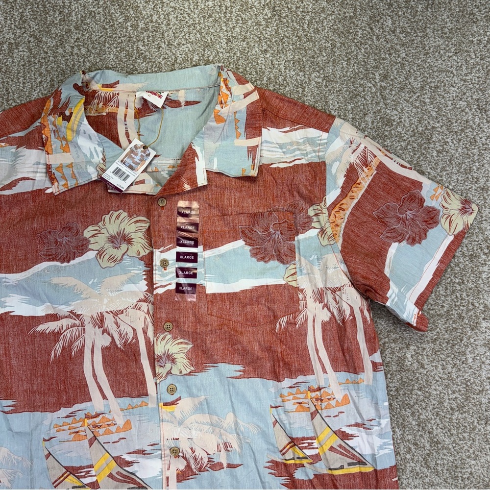 NWT Barefoot In Paradise Hawaiian Shirt men’s size XL Short Sleeve - Picture 1 of 16